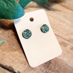 Handmade Druzy Stud Earrings